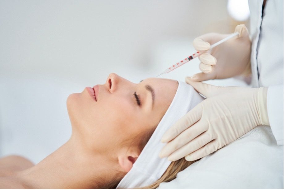 A person receiving botox injection